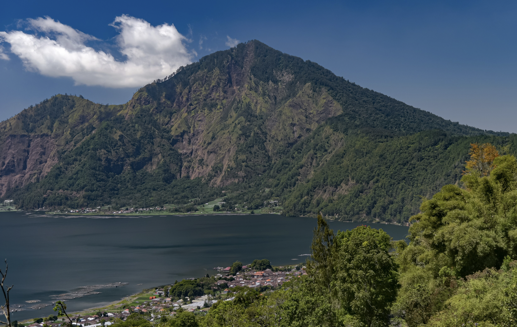Kintamani Mount Batur volcano and lake panorama