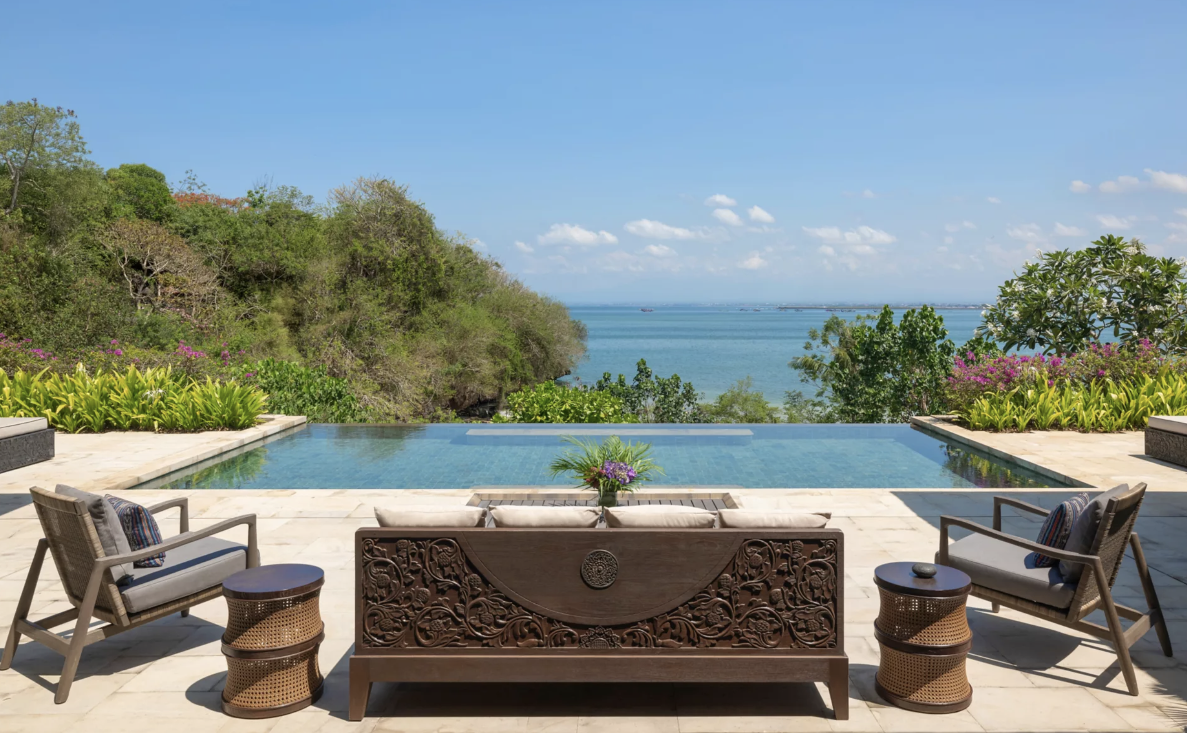 Raffles Bali private pool villa overlooking Jimbaran Bay