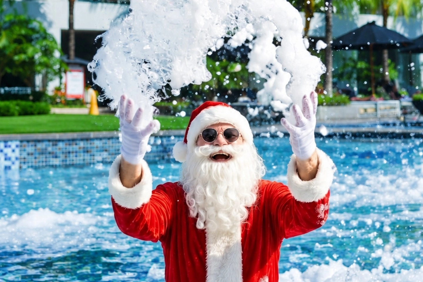 A Tropical Christmas in Bali: Santa Trades Snow for Foam at The Stones Hotel – Legian