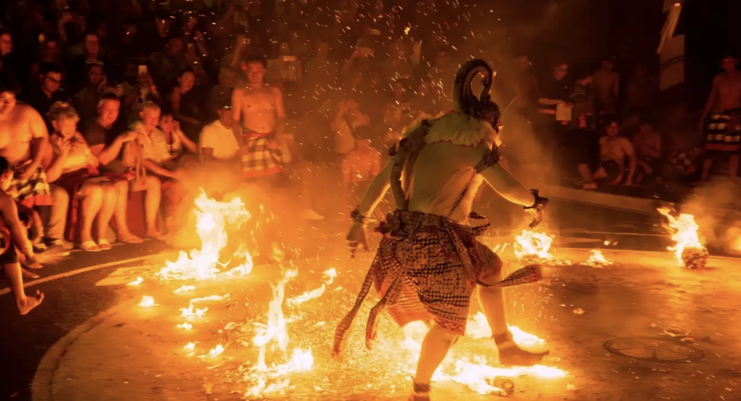 Balinese performers during the Uluwatu Kecak Dance