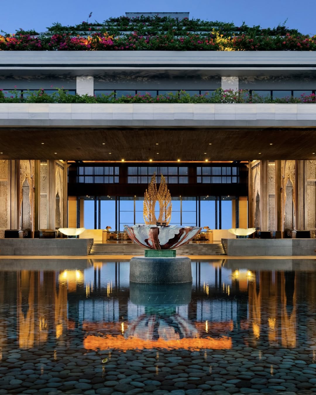 The Apurva Kempinski Bali grand staircase and architecture
