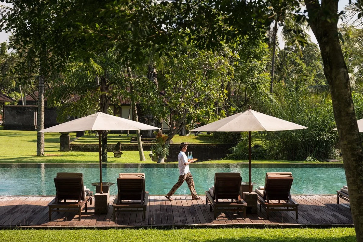 Tanah Gajah Resort surrounded by rice fields