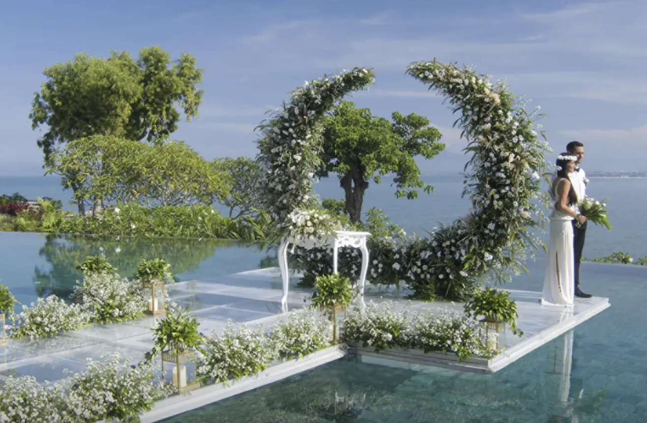 Four Seasons Jimbaran Bay beachfront wedding Bali