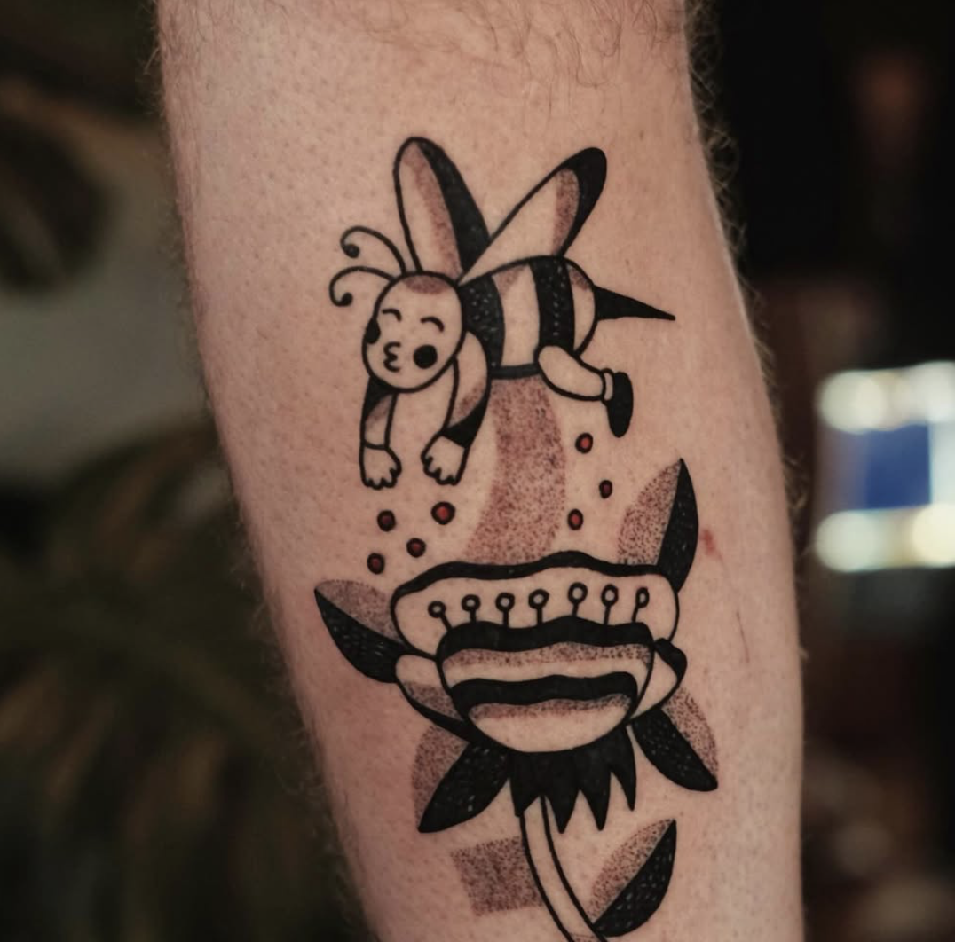August TRD Bali black and grey tattoo artwork