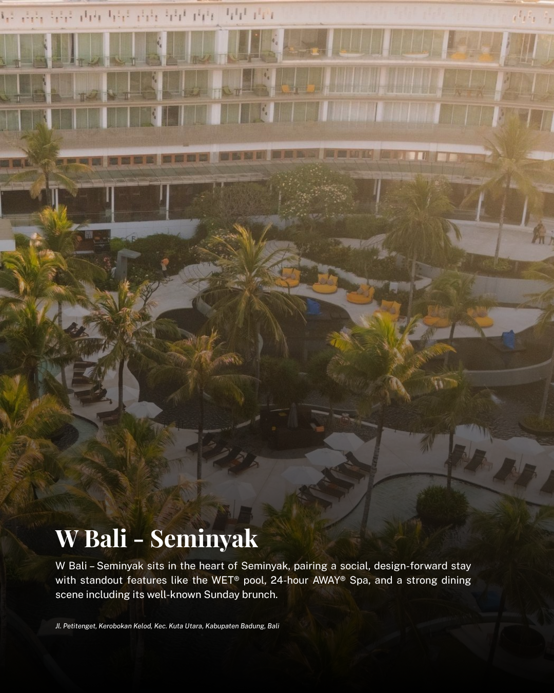 W Bali Seminyak luxury hotel pool and beach club